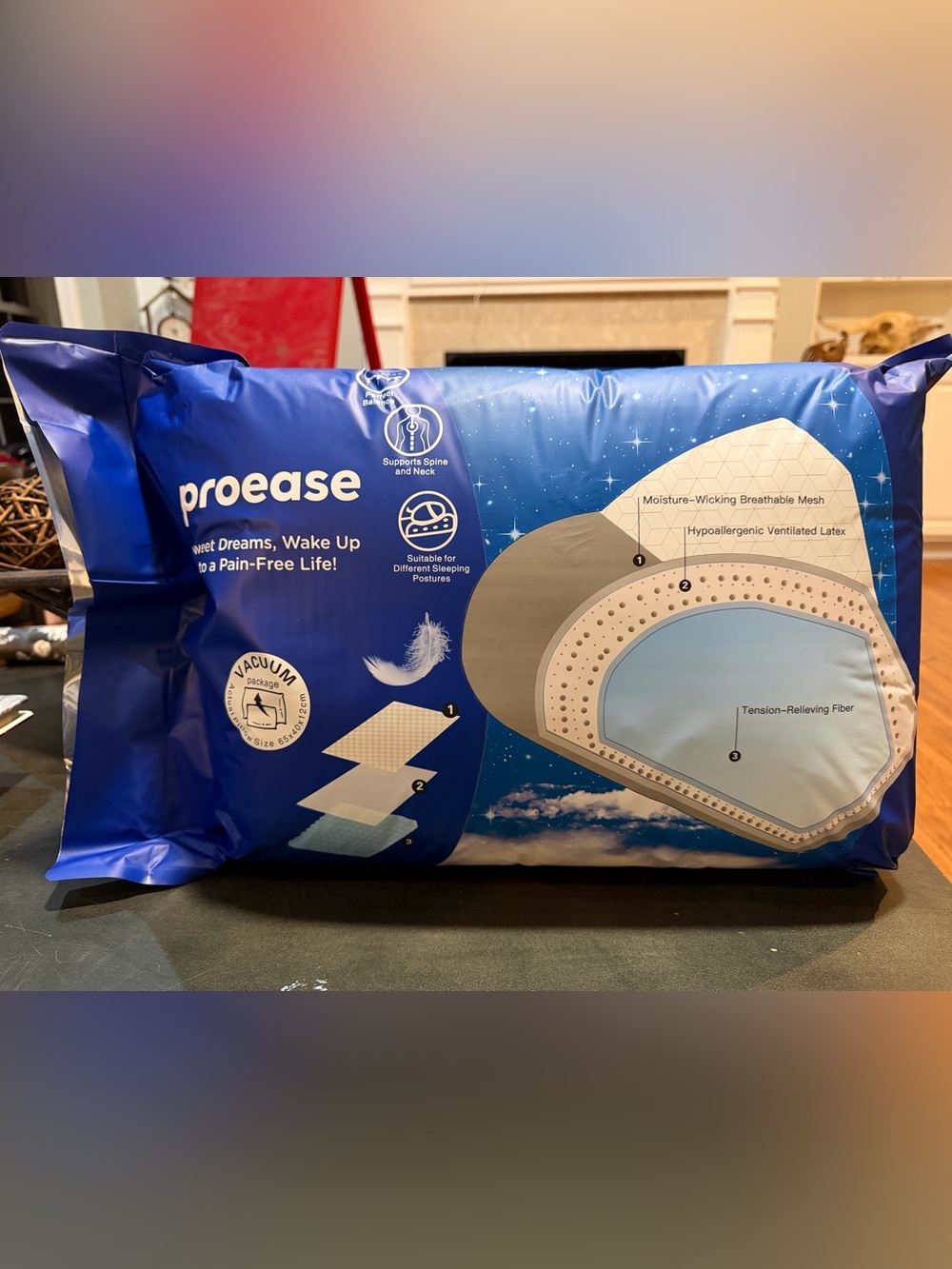 Proease Memory Foam Pillow - Supports Spine & Neck